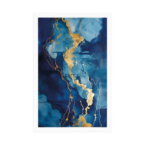 PLAGÁT MODRÝ MRAMOR - MRAMOROVÁ ABSTRAKCIA - PLAGÁTY