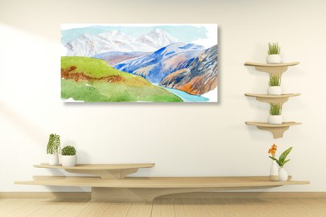 OBRAZ LETNÍ HORSKÁ SCENÉRIE - OBRAZY PŘÍRODY A KRAJINY - OBRAZY