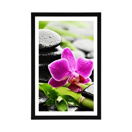 POSTER – NATURA MORTA WELLNESS CON ORCHIDEA VIOLA - FENG SHUI - POSTER
