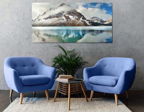 WANDBILD SEE IN DER NÄHE VON EINEM WUNDERSCHÖNEN BERG - BILDER VON NATUR UND LANDSCHAFT - BILDER