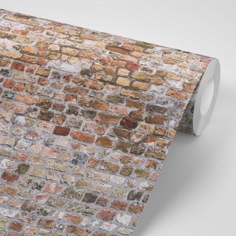 FOTOTAPETE WÜRDIGER ZIEGELSTEIN - TAPETEN IN ZIEGELSTEIN-, STEIN- UND BETONOPTIK - TAPETEN