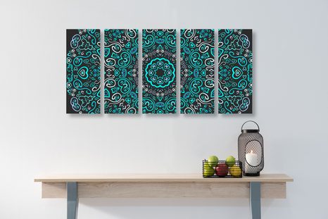 5-DÍLNÝ OBRAZ MANDALA LÁSKY - OBRAZY FENG SHUI - OBRAZY