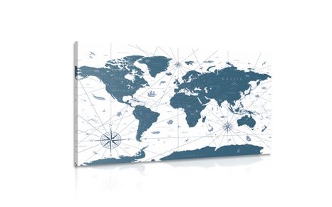 TABLOU HARTA ÎN DESIGN ALBASTRU - TABLOURI CU HĂRȚI - TABLOURI