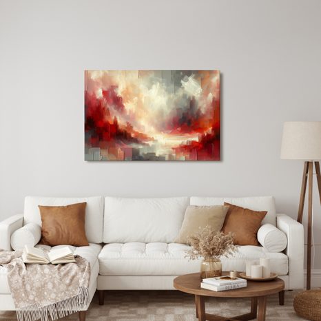 WANDBILD ROTES LICHT IN DEN WOLKEN - WANDBILDER ABSTRAKTE FORMEN - BILDER