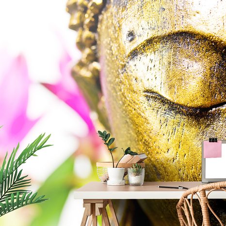 TAPETE GOLDENES GESICHT VON BUDDHA - TAPETEN MIT FENG SHUI-MOTIVEN - TAPETEN