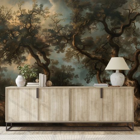 TAPET PĂDURE ANTICĂ ÎN CEAȚĂ MISTERIOASĂ - TAPET PĂDURE - TAPETURI