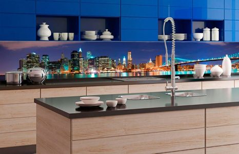 SELF ADHESIVE PHOTO WALLPAPER FOR KITCHEN NIGHT MANHATTAN - WALLPAPERS