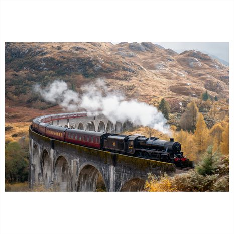 QUADRO SU TELA – TRENO A VAPORE STORICO - QUADRI CAMPI E PRATI - STAMPE E QUADRI