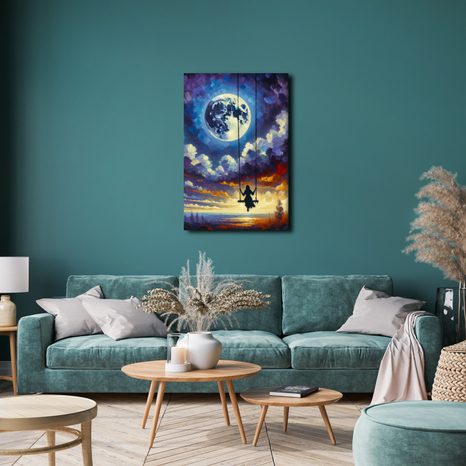 WANDBILD MÄDCHEN IM SCHEIN DES MONDLICHTS - WANDBILDER MOND - BILDER