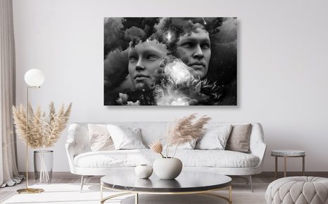 OBRAZ VIRTUÁLNÍ MYSL V ČERNOBÍLÉM PROVEDENÍ - ČERNOBÍLÉ OBRAZY - OBRAZY