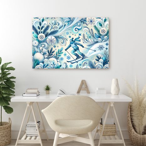 SLIKA ZIMSKI SKIJAŠ NA PADINI - SLIKE PLANINE - SLIKE