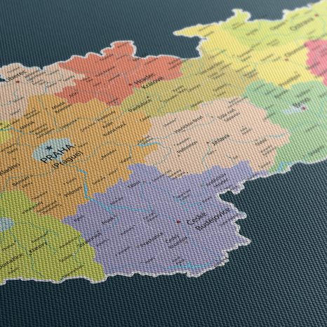 OBRAZ MAPA ČESKA S TMAVÝM POZADÍM - OBRAZY MAPY - OBRAZY