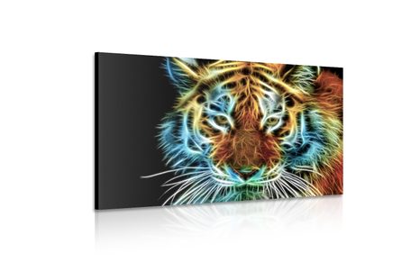 WANDBILD TIGERKOPF IM ABSTRAKTEN DESIGN - BILDER TIERE - BILDER