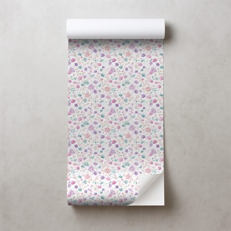 SAMOLEPÍCÍ FOTOTAPETA JEMNÉ PASTELOVÉ KVÍTKY - VZOROVANÉ TAPETY - TAPETY