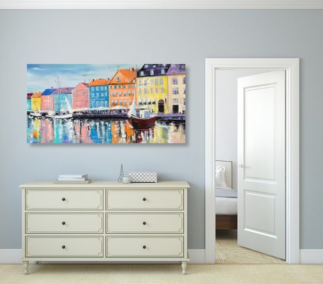 TABLOU PICTURĂ ÎN ULEI VENEȚIA - TABLOURI CU ORAȘE - TABLOURI