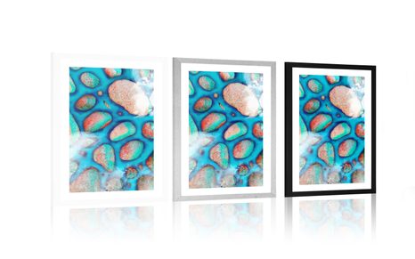 POSTER MIT PASSEPARTOUT ZUSAMMENSPIEL DER STEINE - MOTIVE AUS UNSERER WERKSTATT - POSTER