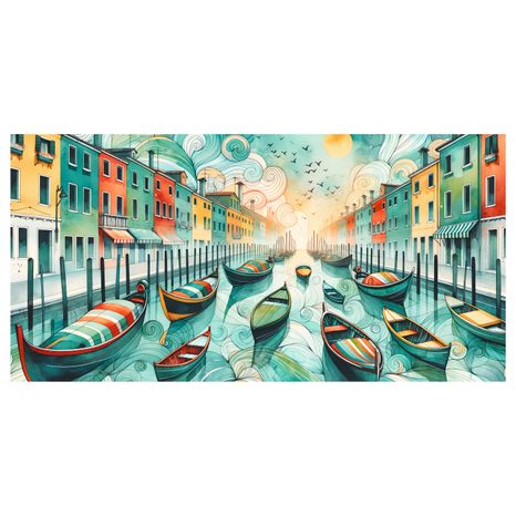 WANDBILD VENEZIANISCHER KANAL VOLLER LEBEN UND FARBE - BILDER VON STÄDTEN - BILDER