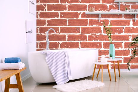 SELF ADHESIVE WALLPAPER PAINTED RED BRICK - SELF-ADHESIVE WALLPAPERS - WALLPAPERS