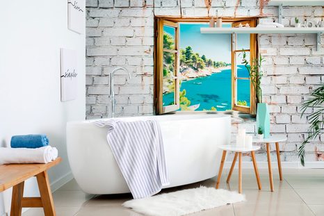 SAMOLEPÍCÍ TAPETA POHLED NA VYSNĚNOU KRAJINU V ŠEDÉM - SAMOLEPÍCÍ TAPETY - TAPETY