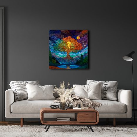 OBRAZ MYSTICKÝ STROM ŽIVOTA V HORÁCH - OBRAZY STROMY ŽIVOTA - OBRAZY