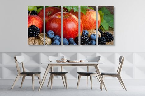 5-DIELNY OBRAZ JESENNÁ ÚRODA - OBRAZY JEDLÁ A NÁPOJE - OBRAZY