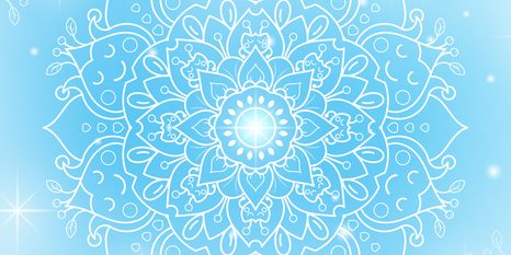 TABLEAU SUR TOILE – FLEUR BLEUE DE MANDALA - TABLEAUX FENG SHUI - TABLEAUX