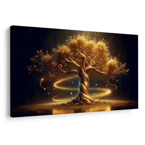 TABLEAU SUR TOILE – ARBRE DE VIE DORÉ ÉCLATANT - TABLEAUX - 🔥 VENTE TOTALE
