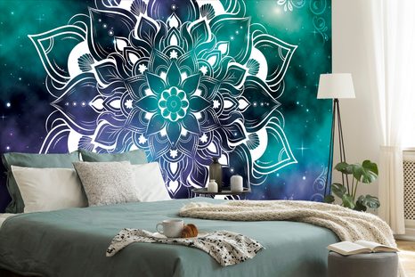 TAPETE MODERNES MANDALA MIT ORIENTALISCHEM MUSTER - TAPETEN MIT FENG SHUI-MOTIVEN - TAPETEN