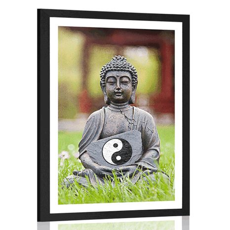 POSTER MIT PASSEPARTOUT PHILOSOPHIE DES BUDDHISMUS - FENG SHUI - POSTER