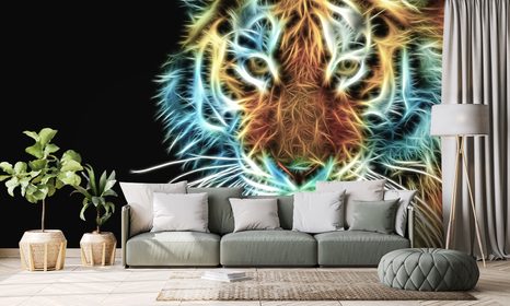 TAPETA HLAVA TYGRA V ABSTRAKTNÍM PROVEDENÍ - TAPETY ZVÍŘATA - TAPETY