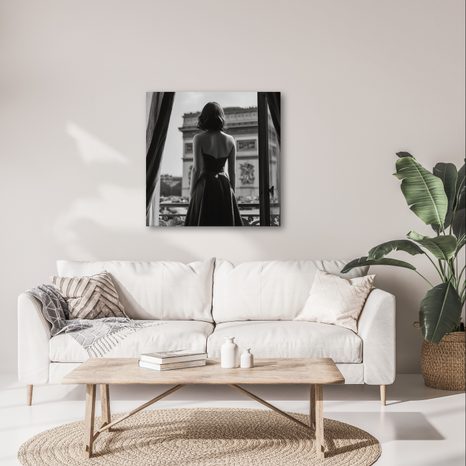 OBRAZ POHLED NA MĚSTO Z OKNA - OBRAZY ŽENY - OBRAZY