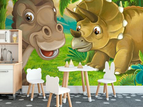 TAPETA VESELÉ DINOSAUŘI - DĚTSKÉ TAPETY - TAPETY