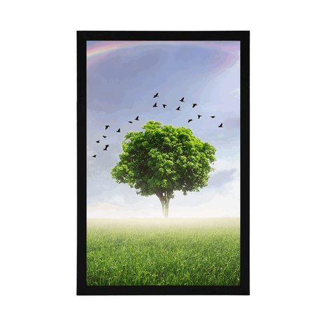 AFFICHE – ARBRE SOLITAIRE DANS LA PRAIRIE - NATURE - AFFICHES