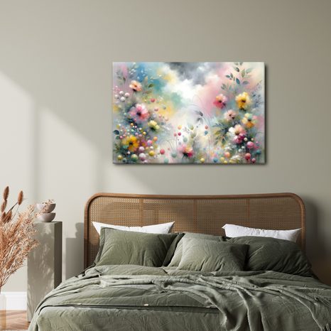 WANDBILD ZARTE BLUMENWIESE - WANDBILDER FELDER UND WIESEN - BILDER