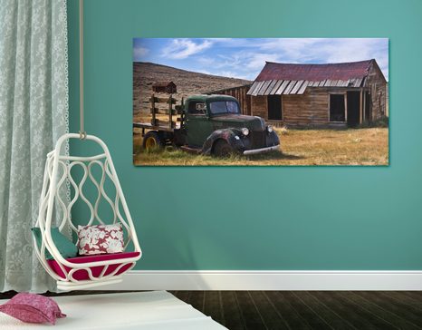 OBRAZ AUTO V MALEBNÉ PŘÍRODĚ - VINTAGE A RETRO OBRAZY - OBRAZY