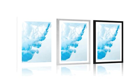 POSTER – INCHIOSTRO BLU NELL'ACQUA - ASTRATTO E MODELLATO - POSTER