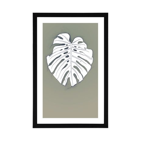 POSTER – FOGLIA BIANCA DI MONSTERA - MOTIVI DALLA NOSTRA OFFICINA - POSTER