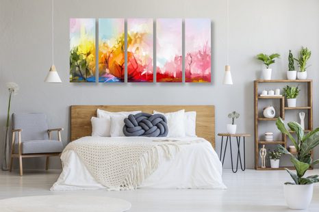 5-DÍLNÝ OBRAZ ABSTRAKTNÍ PŘÍRODA - ABSTRAKTNÍ OBRAZY - OBRAZY