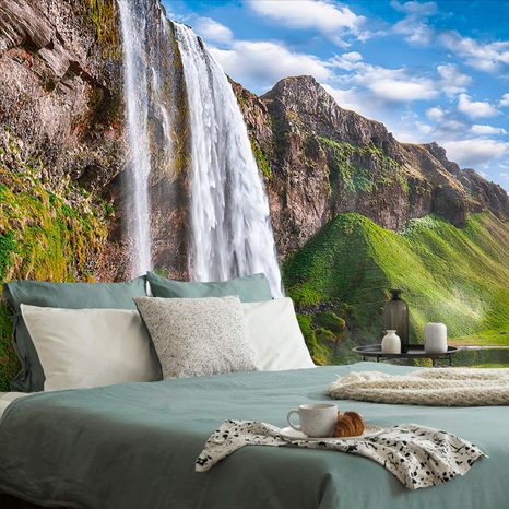 SELF ADHESIVE WALL MURAL SELJALANDSFOSS WATERFALL - SELF-ADHESIVE WALLPAPERS - WALLPAPERS