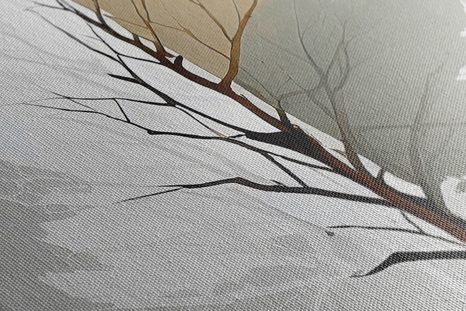 OBRAZ TROJBAREVNÝ MINIMALISTICKÝ STROM - OBRAZY STROMY A LISTY - OBRAZY