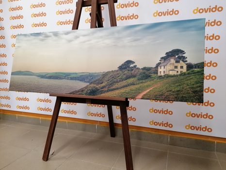 КАРТИНА НА ПЛАТНО – КЪЩА НА СКАЛА - 🔥 ТОТАЛНА РАЗПРОДАЖБА