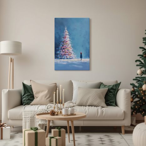 WANDBILD ZAUBERHAFTE NACHT MIT WEIHNACHTSBAUM - WEIHNACHTS- UND WINTERBILDER - BILDER