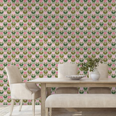 SAMOLEPÍCÍ TAPETA KVĚTINOVÉ VZORY VE VINTAGE STYLU - VZOROVANÉ TAPETY - TAPETY