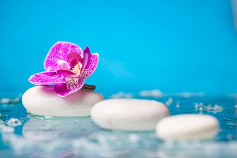 SAMOLEPÍCÍ FOTOTAPETA ORCHIDEJ A ZEN KAMENY - SAMOLEPÍCÍ TAPETY - TAPETY