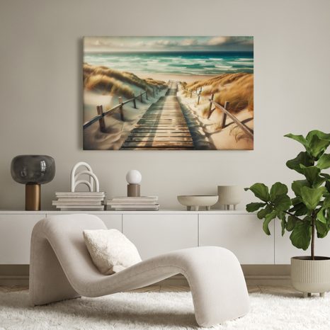 TABLEAU SUR TOILE – DUNES DE SABLE ET HORIZON MARIN - TABLEAUX - 🔥 VENTE TOTALE