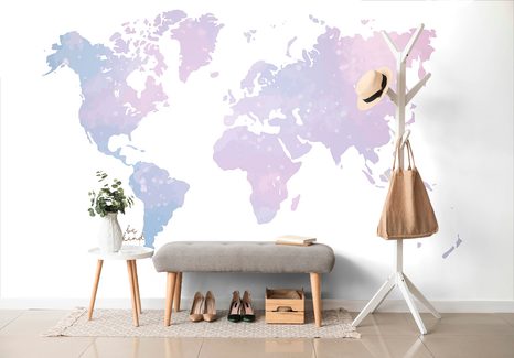 CARTA DA PARATI – SPLENDIDA MAPPA DEL MONDO - CARTA DA PARATI MAPPE - CARTA DA PARATI