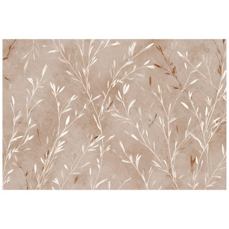 ZELFKLEVEND FOTOBEHANG FIJNE BEIGE TAKJES - FOTOBEHANG BLADEREN - FOTOBEHANG