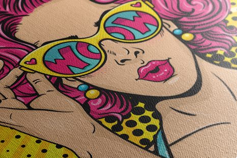 KÉP RÓZSASZÍN HAJÚ HÖLGY - POP ART KÉPEK - KÉPEK
