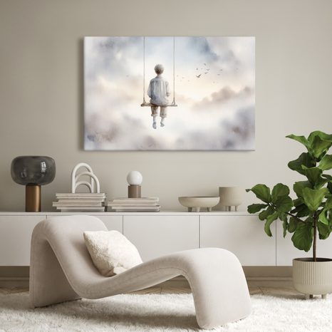 OBRAZ CHLAPEC NA HOUPAČCE - OBRAZY LIDÍ - OBRAZY