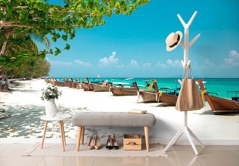 FOTOTAPETA PÍSEČNÁ PLÁŽ NA OSTROVĚ BAMBOO - TAPETY PŘÍRODA - TAPETY